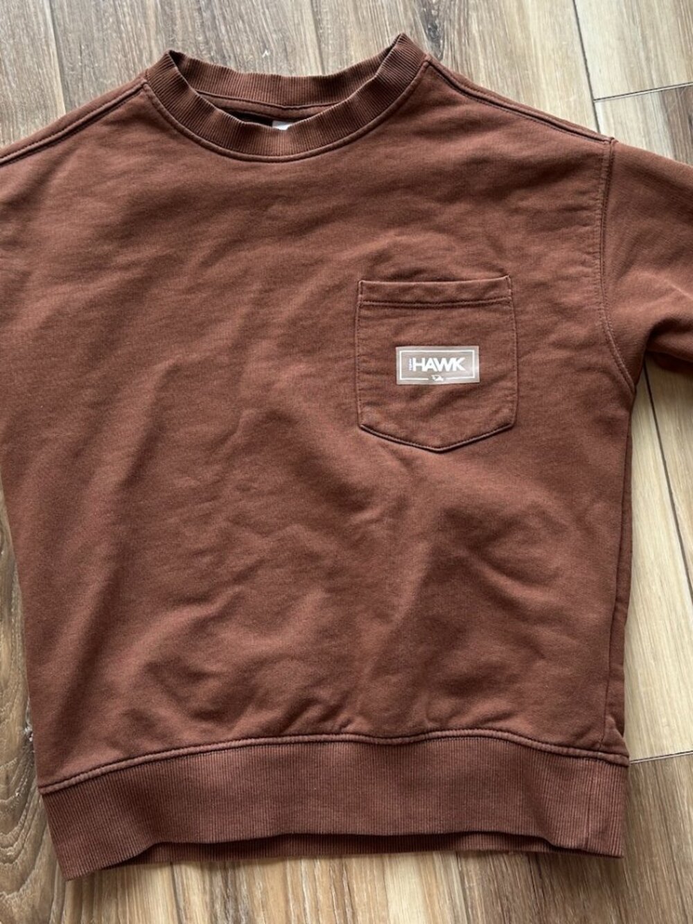Zara Kids Tony Hawk Graphic Crew Neck Pocket Sweatshirt Brown size 8 9 130